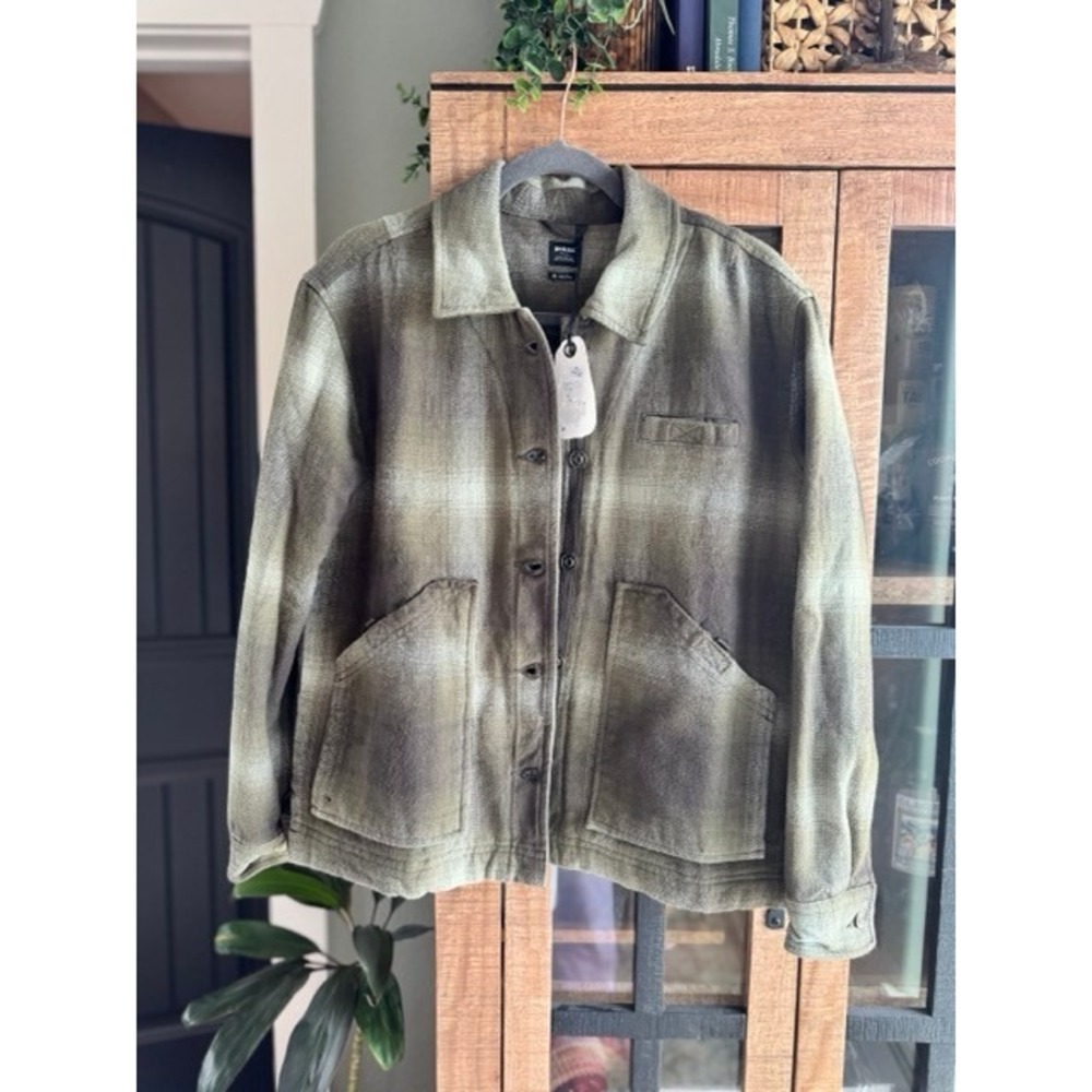 Prana Bridges Flannel Jacket Cargo Green Plaid Quilted Lining Womens M NEW - Picture 2 of 12